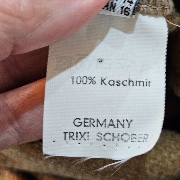 Trixi Schober Cashmere Blazer Jacket Sz 14 Tan Germany Luxury Minimalist Casual - Picture 7 of 11